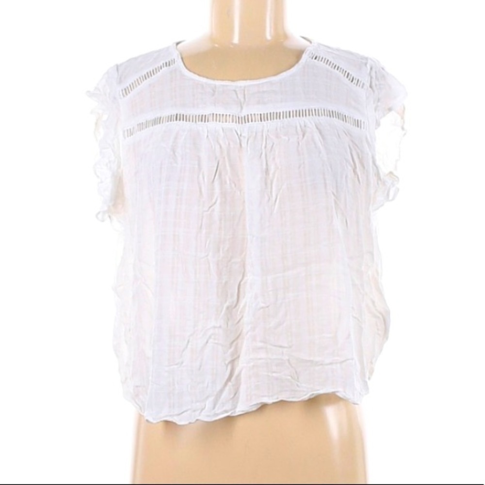 Route 66 Bohemian light weight white Sleeveless top Blouse large